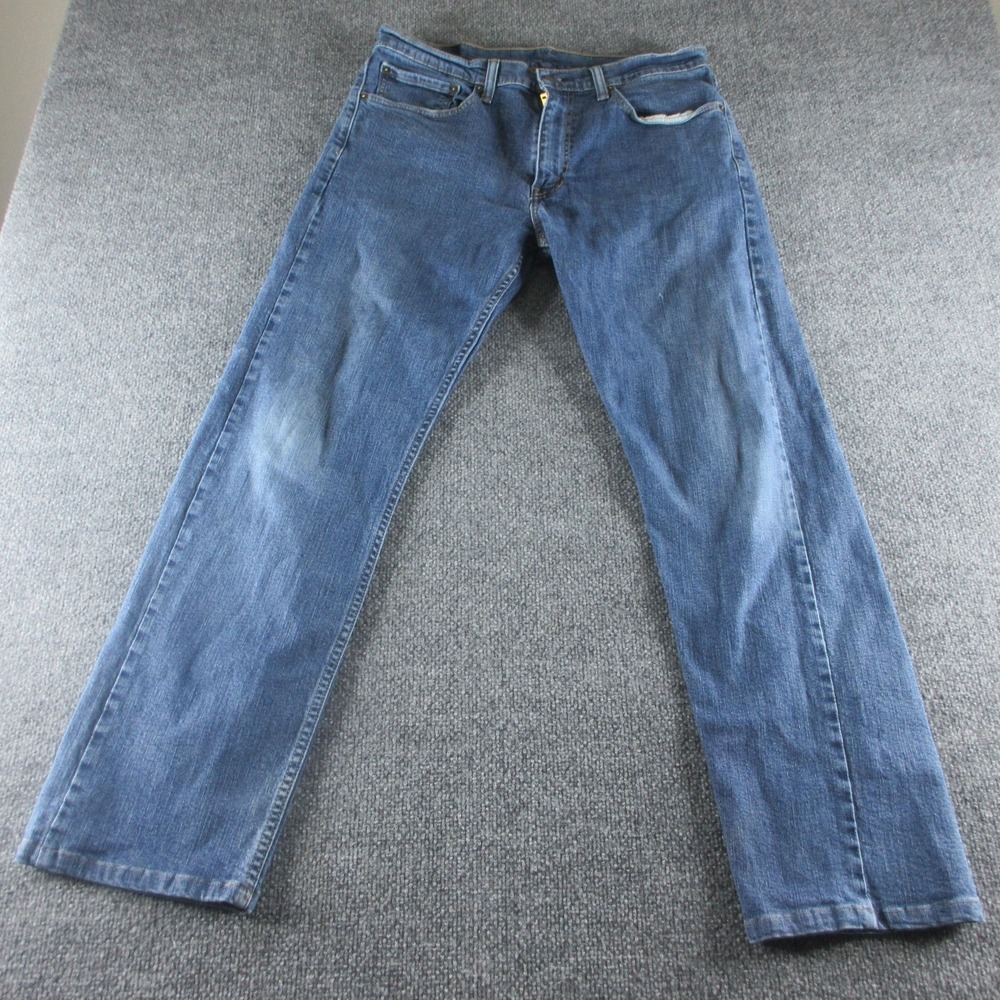 Levis 505 Jeans Mens 34x30 Blue Regular Straight Medium Wash Denim Casual
